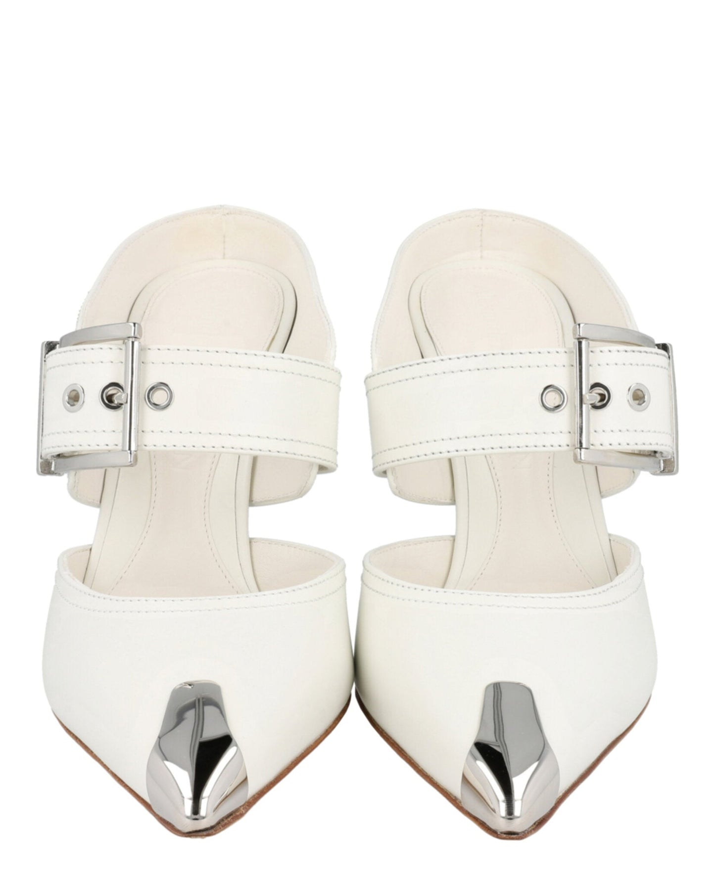 Alexander McQueen Buckle Leather Mules