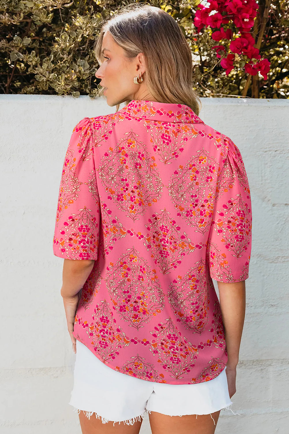 Threaded Pear Josephine Floral Wide Short Sleeve Loose Top
