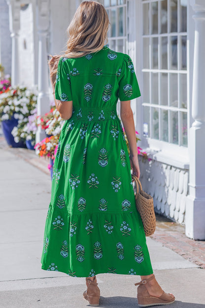 Threaded Pear Davina Ruffle Hem Maxi Dress