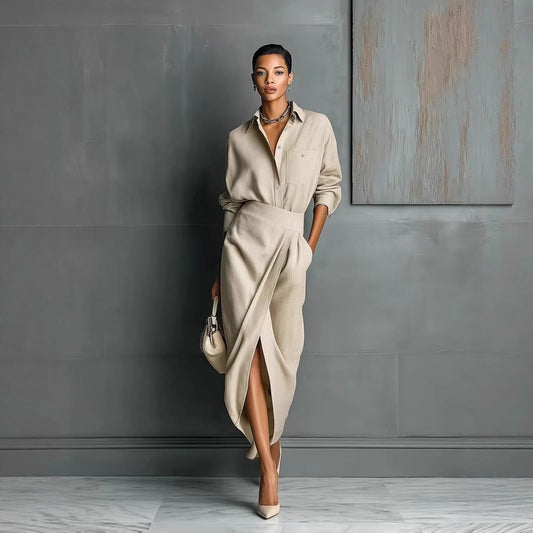 Women’s Elegant Irregular Pleated Dress