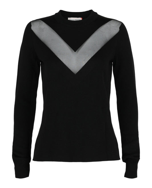 Alexander McQueen Sheer-Paneled Sweater
