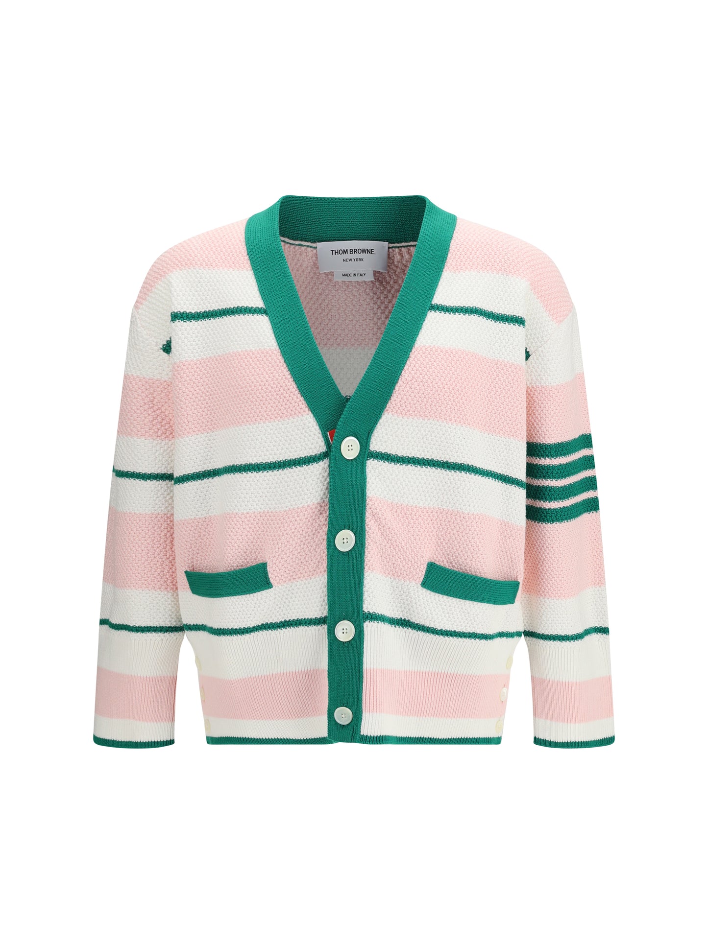 V-Neck Cardigan Seed Stitch Light Pink