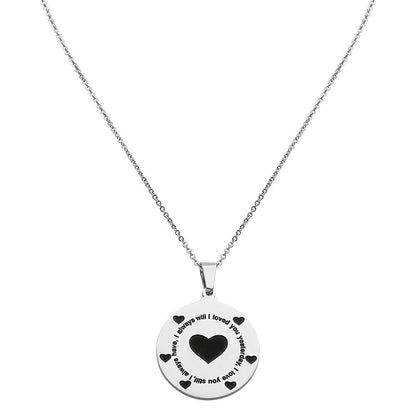 SteelTime Women's Stainless Steel 'I Loved You Yesterday, I Love You Still, I Always Have, I Always Will' Pendant