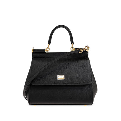 Black Foldover Top Bag