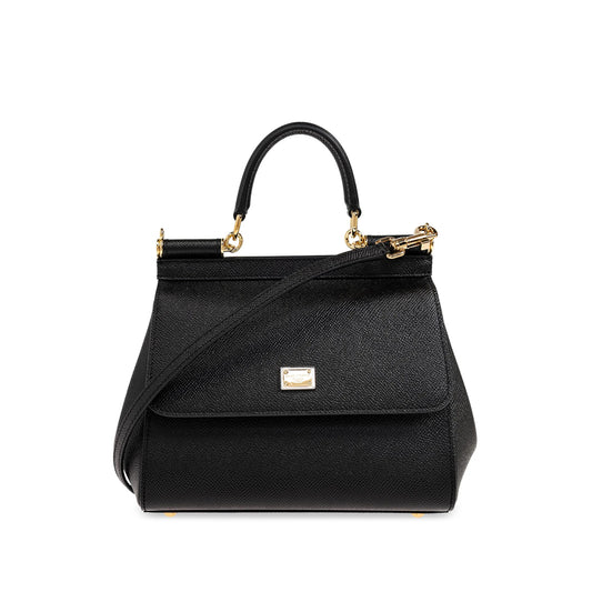 Black Foldover Top Bag