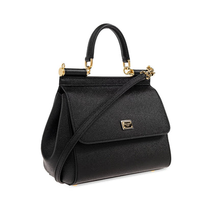 Black Foldover Top Bag