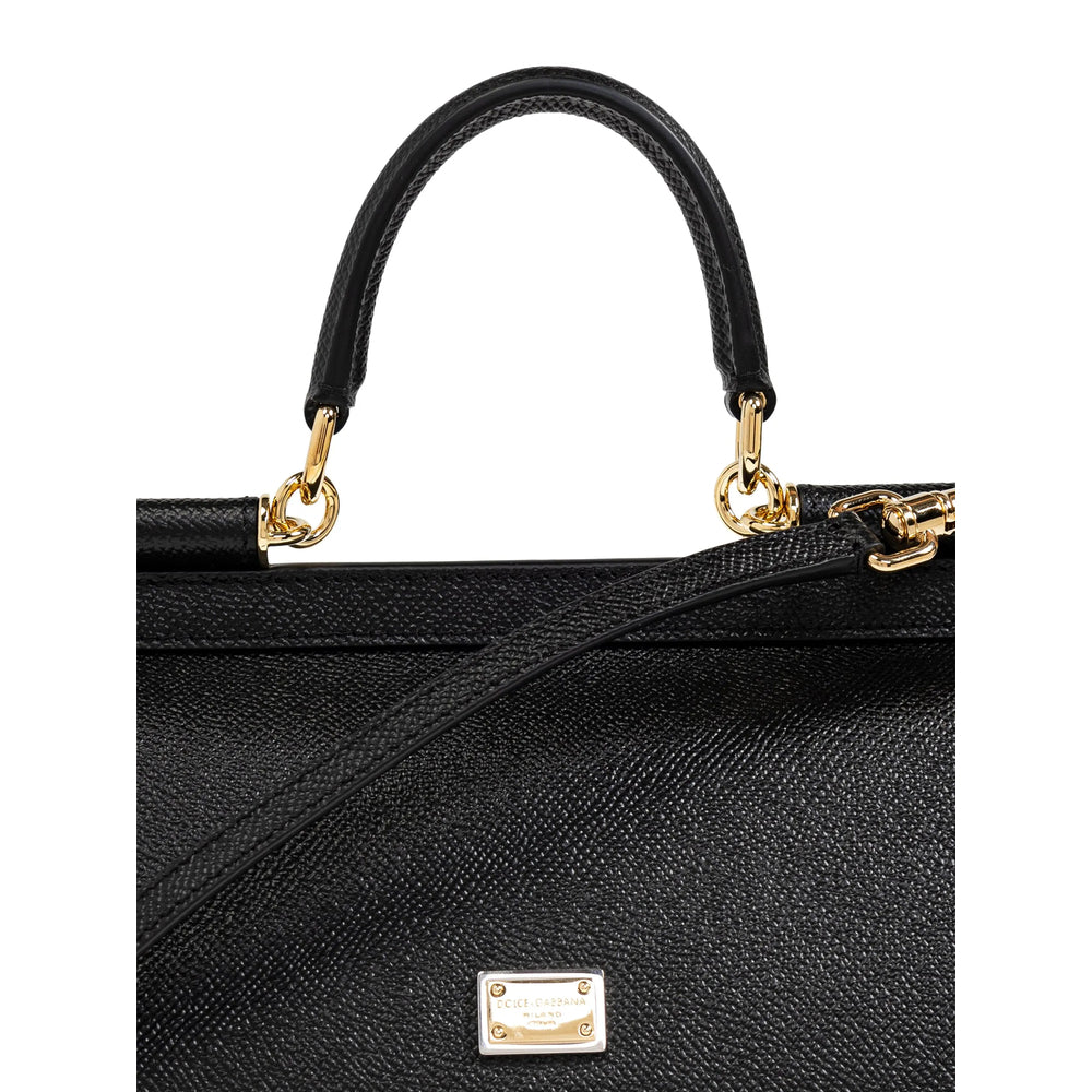 Black Foldover Top Bag