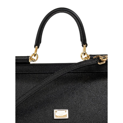 Black Foldover Top Bag