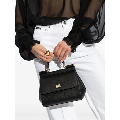 Black Foldover Top Bag