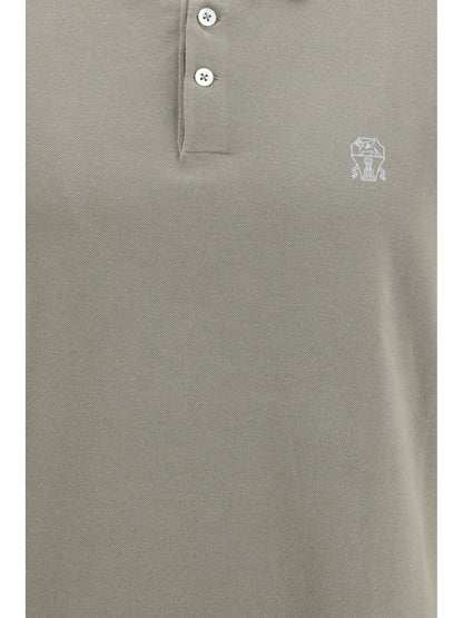 Polo Shirt Cotton Khaki/Grey