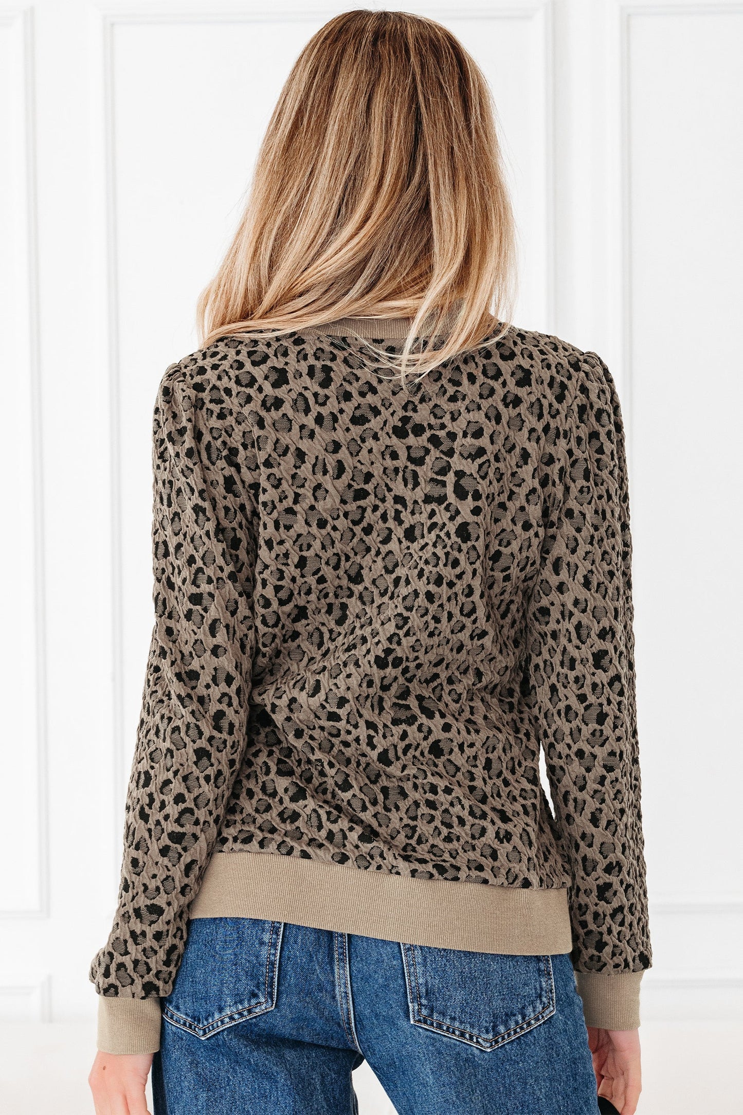 Threaded Pear Lottie Ribbed Trim Print Long Sleeve Top