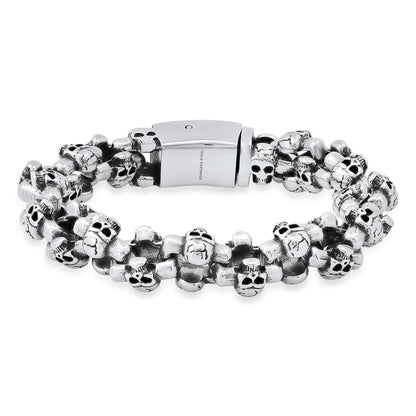 Skull Link Stainless Steel Bracelet