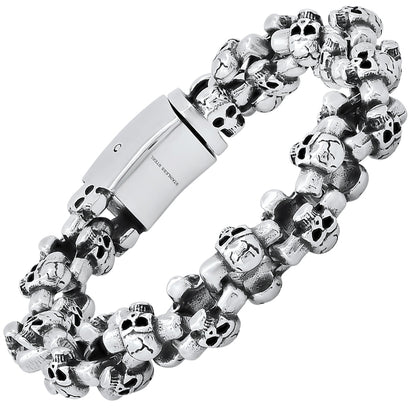 Skull Link Stainless Steel Bracelet