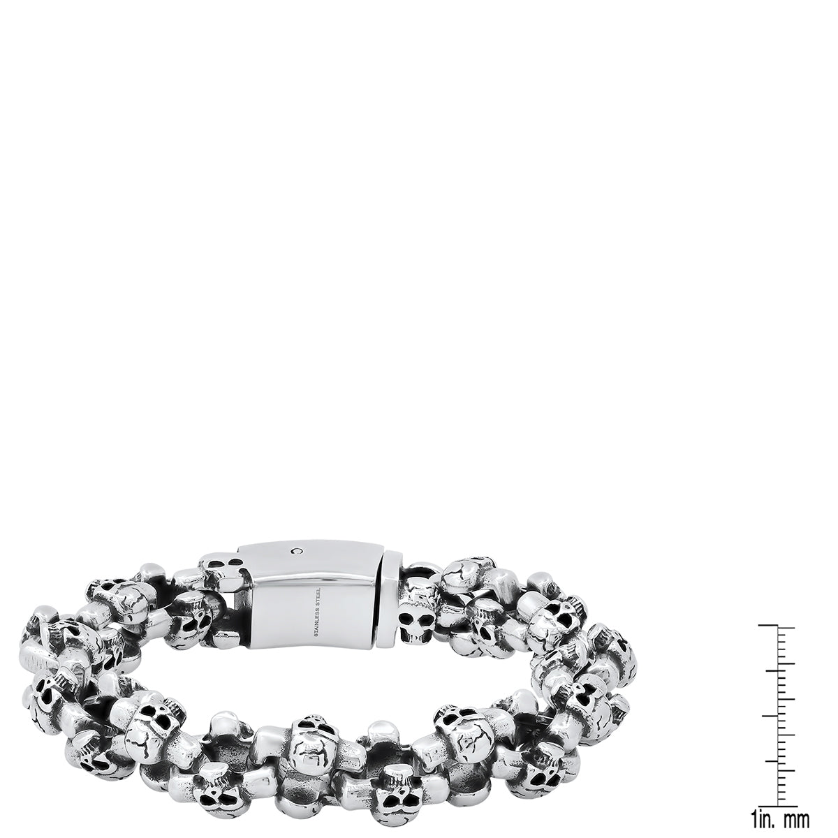 Skull Link Stainless Steel Bracelet