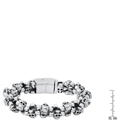 Skull Link Stainless Steel Bracelet