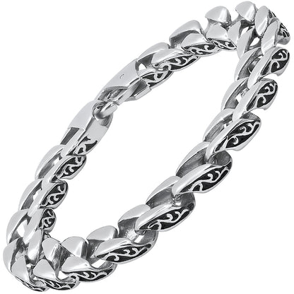 Iron Vortex Etched Link Bracelet