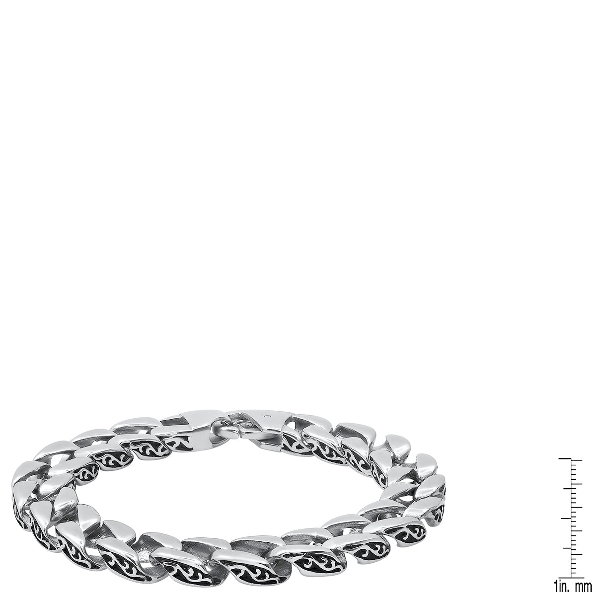 Iron Vortex Etched Link Bracelet