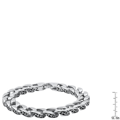 Iron Vortex Etched Link Bracelet