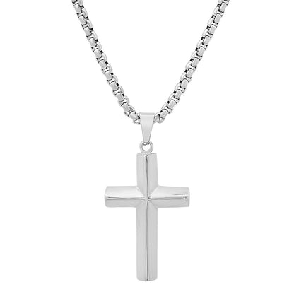 18K Gold Plated Stainless Steel Knife Edge Cross Pendant