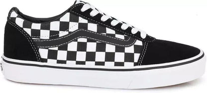 Vans Ward Checkered Men's Sneakers — Black/White Suede