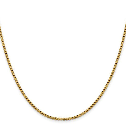 14K Yellow Gold Diamond-Cut Round Box Chain Necklaces