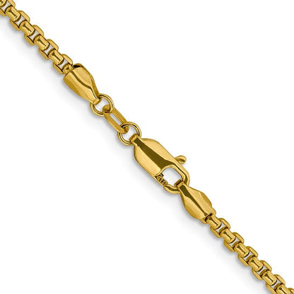 14K Yellow Gold Diamond-Cut Round Box Chain Necklaces