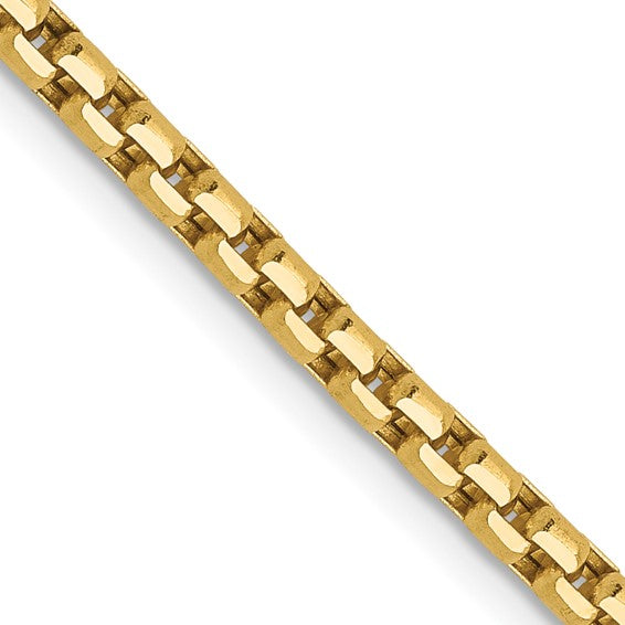 14K Yellow Gold Diamond-Cut Round Box Chain Necklaces