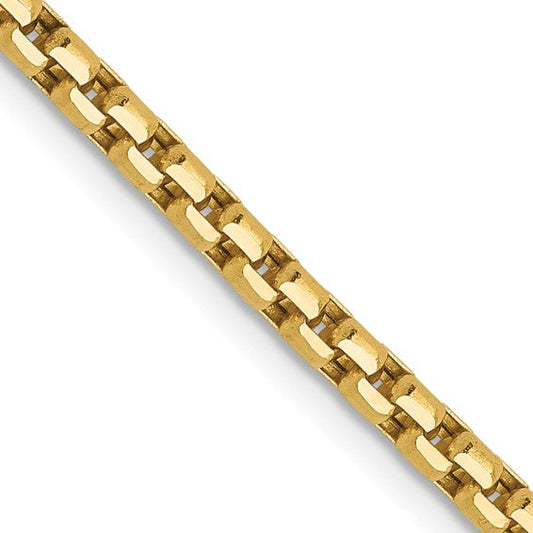 14K Yellow Gold Diamond-Cut Round Box Chain Necklaces