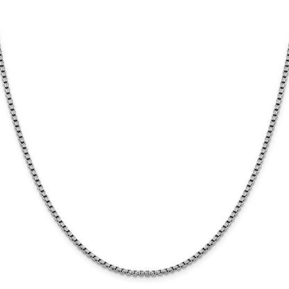 14K White Gold Diamond-Cut Round Box Chain Necklaces