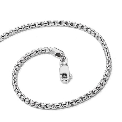 14K White Gold Diamond-Cut Round Box Chain Necklaces