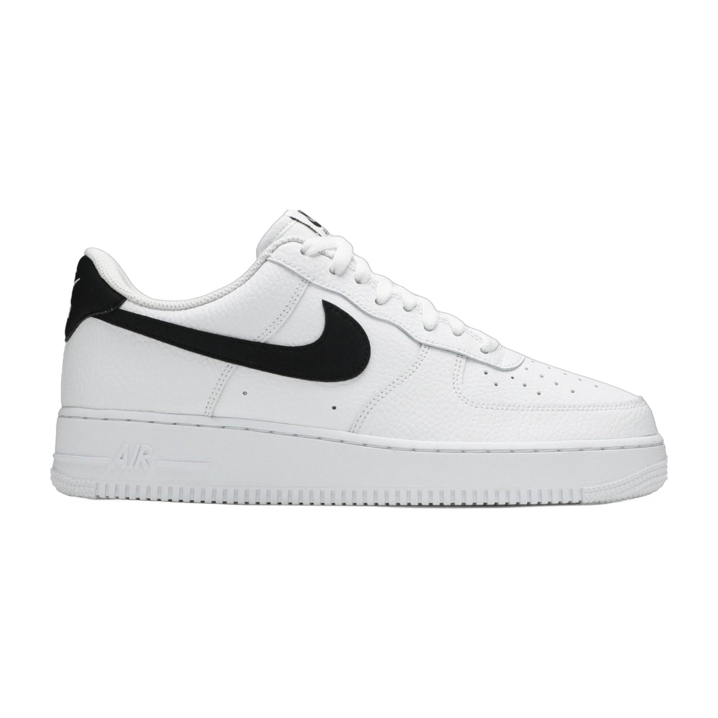 Nike Men's Air Force 1 Low '07 'White Black Pebbled Leather' Sneakers