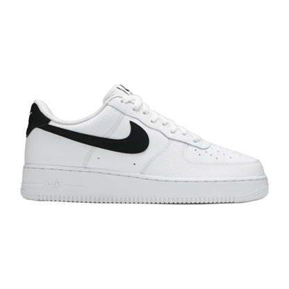 Nike Men's Air Force 1 Low '07 'White Black Pebbled Leather' Sneakers