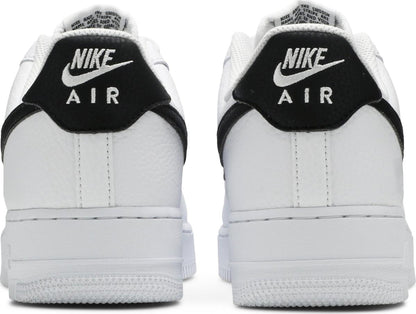 Nike Men's Air Force 1 Low '07 'White Black Pebbled Leather' Sneakers