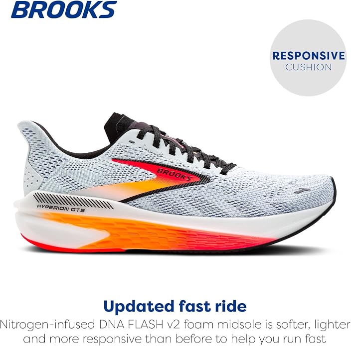 Brooks Men's Hyperion GTS 2 - Illusion/Coral/Black, 8.5