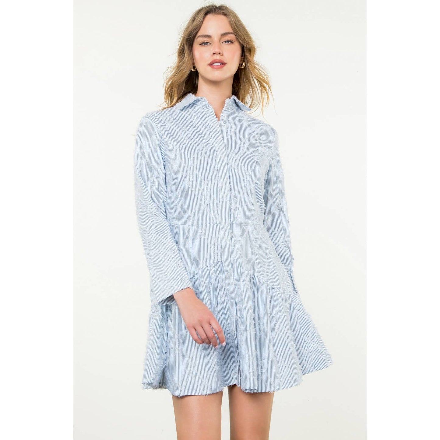 Berkley - Striped Fringe Detail Dress