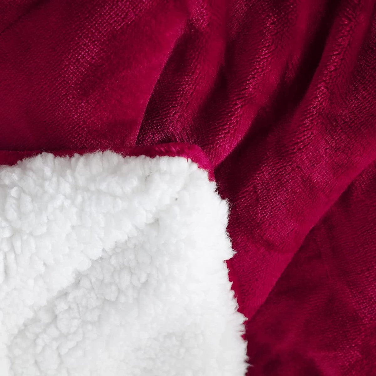 Tache Holiday Red Microfleece with Sherpa Back Throw Blanket (HRDMF)