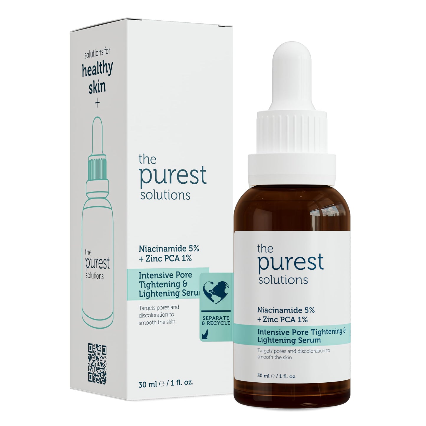 The Purest Solutions Skincare Set - Anti-blackhead, Pore Tightening, Hydrating Serum with AHA BHA Exfoliant