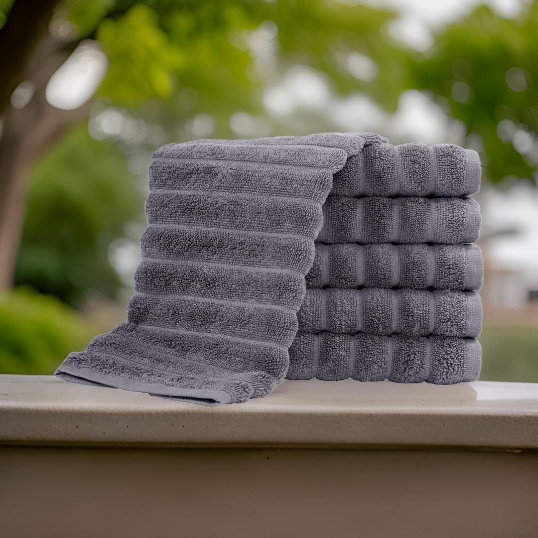 Classic Turkish Towels 100% Turkish Cotton Washcloths Set of 6, Absorbent & Quick Dry, Face Towels Wash Cloths for Hotel, Spa & Gym I 13"x13" - Classic Turkish Towels