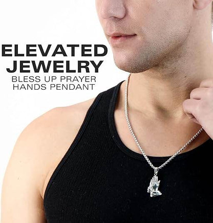 Bless Up Prayer Hands Pendant