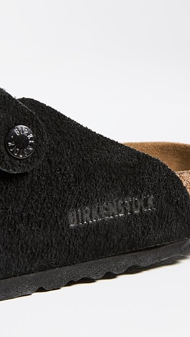 Birkenstock Boston Black Suede Clogs