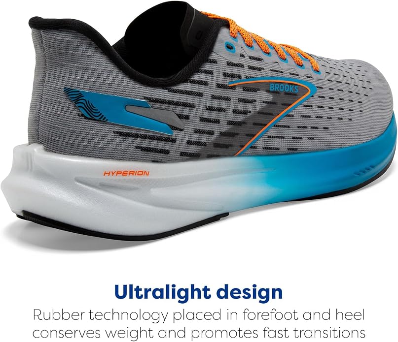 Brooks Men's Hyperion - Grey/Atomic Blue/Scarlet
