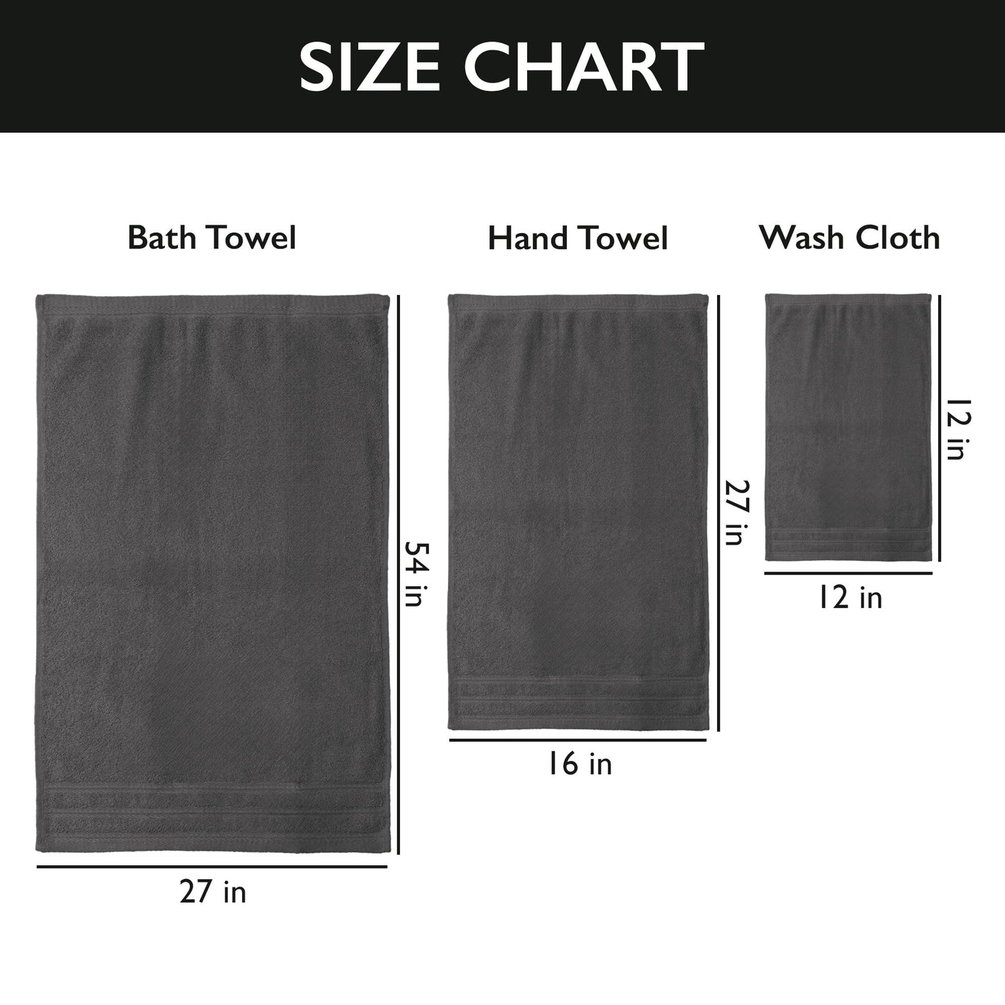 Luxury 6-Piece Shelly Towel Set - 100% Cotton Terry Cloth, 2 Bath Towels, 2 Hand Towels & 2 Washcloths, Soft, Quick Dry & High Absorbent - Classic Turkish Towels