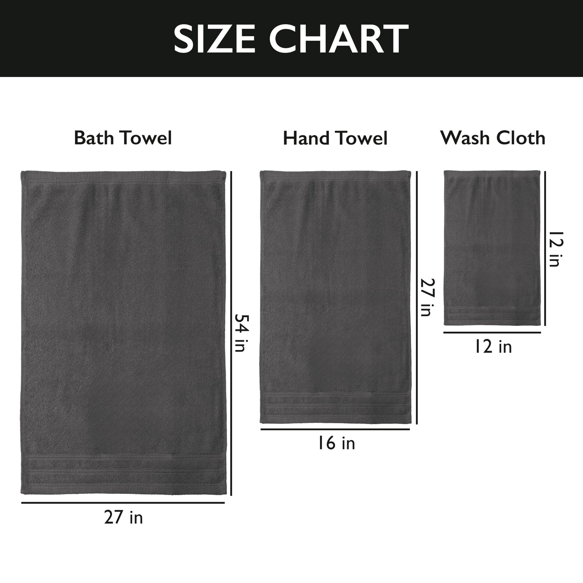 Luxury 6-Piece Shelly Towel Set - 100% Cotton Terry Cloth, 2 Bath Towels, 2 Hand Towels & 2 Washcloths, Soft, Quick Dry & High Absorbent - Classic Turkish Towels