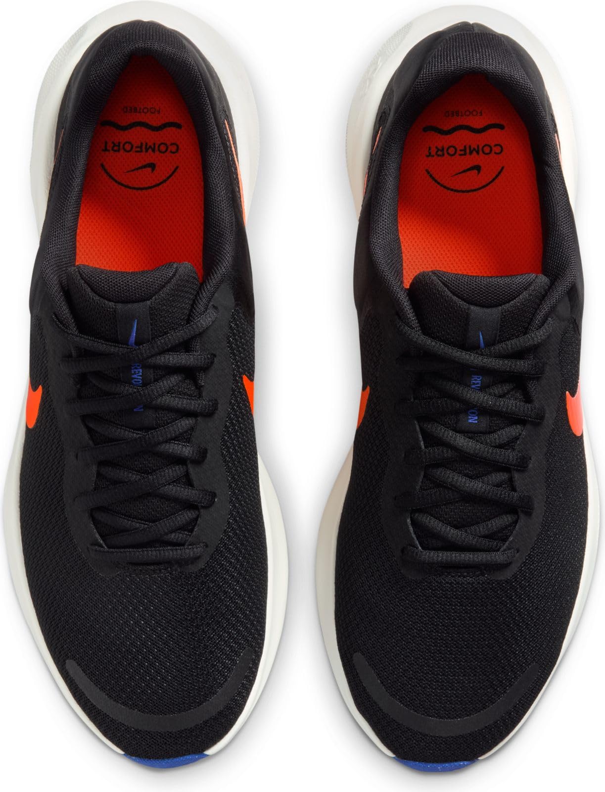 Nike Men's Revolution 7 'Black Astronomy Blue Sail Hyper Crimson' Sneakers