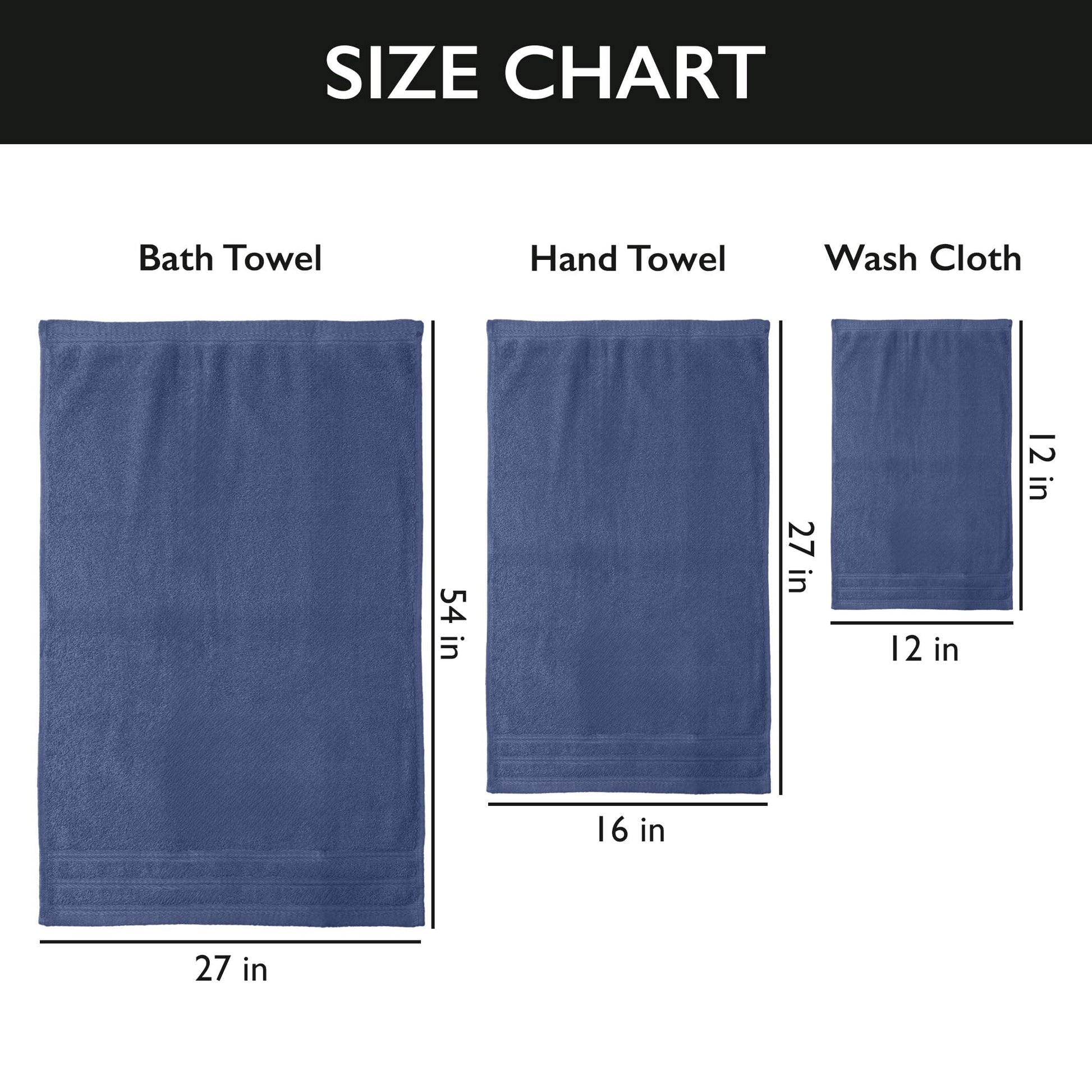 Luxury 6-Piece Shelly Towel Set - 100% Cotton Terry Cloth, 2 Bath Towels, 2 Hand Towels & 2 Washcloths, Soft, Quick Dry & High Absorbent - Classic Turkish Towels