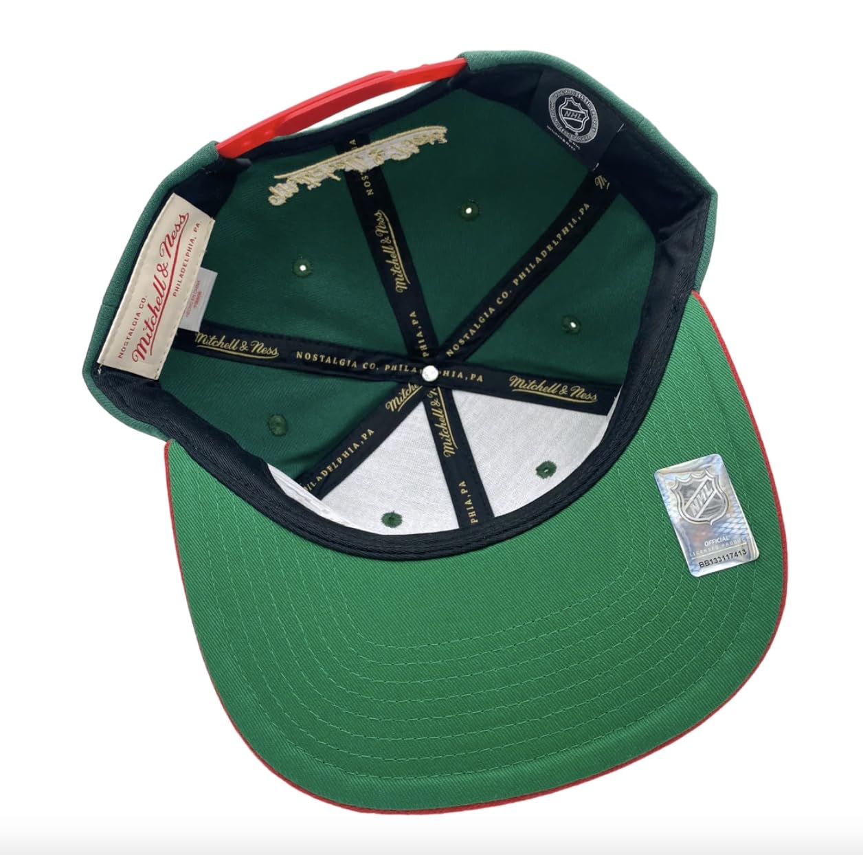 Men's Mitchell & Ness Nhl 2 Tone Side Patch Snapback Wild - Green-Red