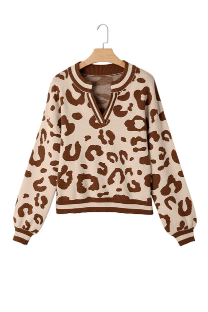 Threaded Pear June Printed Knit Casual Sweater