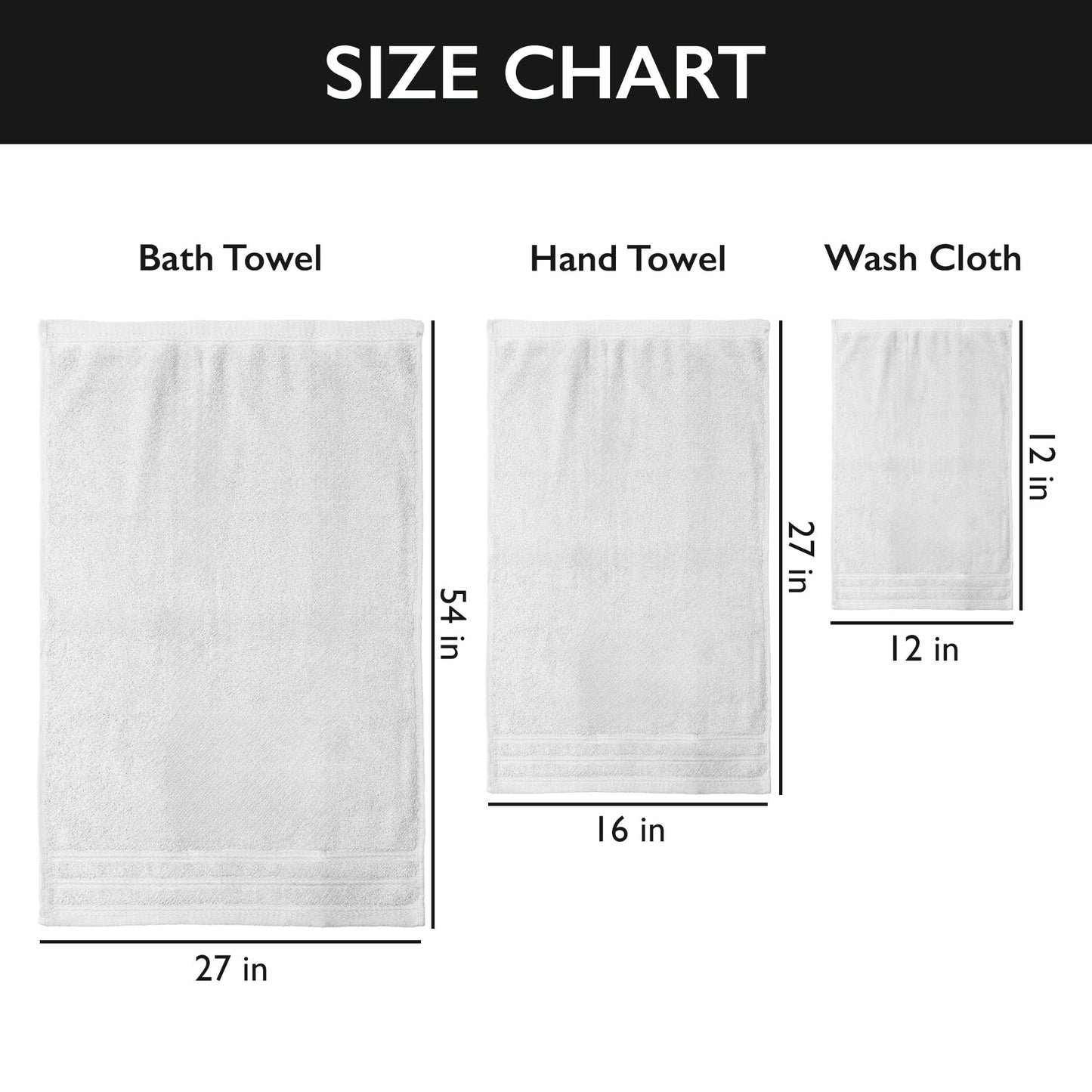 Luxury 6-Piece Shelly Towel Set - 100% Cotton Terry Cloth, 2 Bath Towels, 2 Hand Towels & 2 Washcloths, Soft, Quick Dry & High Absorbent - Classic Turkish Towels