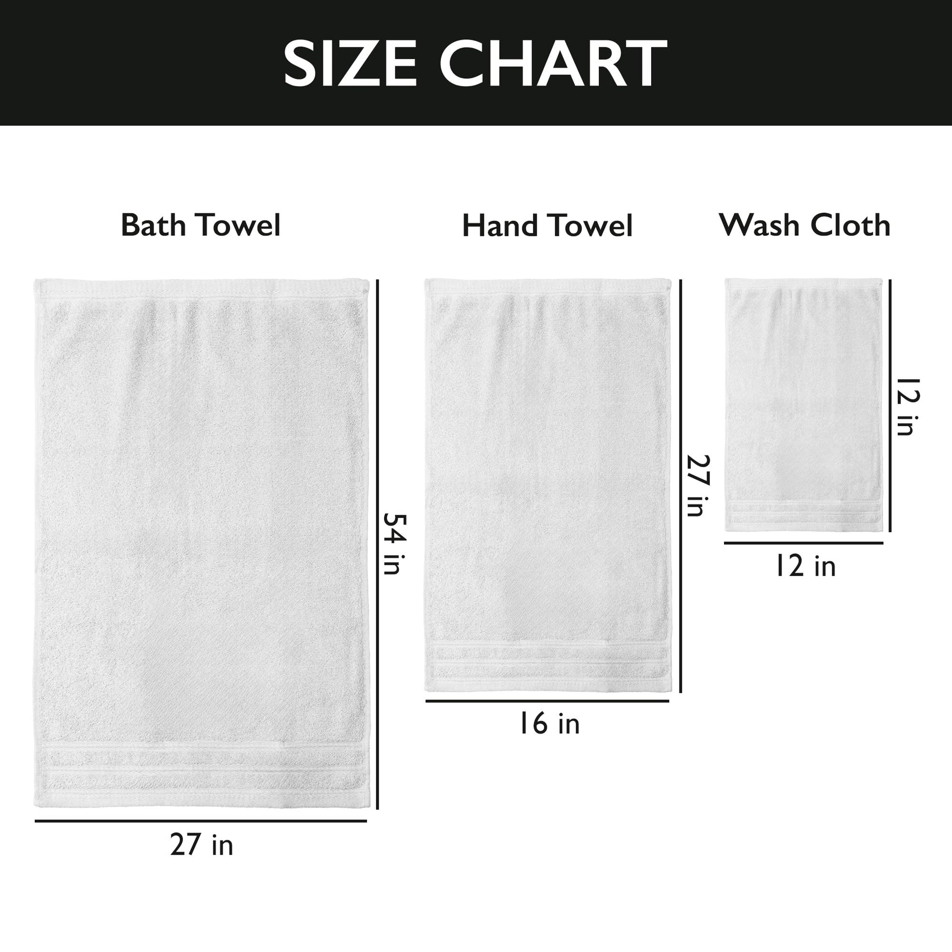 Luxury 6-Piece Shelly Towel Set - 100% Cotton Terry Cloth, 2 Bath Towels, 2 Hand Towels & 2 Washcloths, Soft, Quick Dry & High Absorbent - Classic Turkish Towels