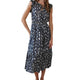 NVYLE-NAVY LEAVES PRINT